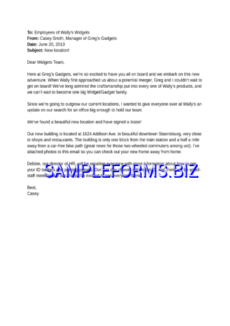 Sample Memo to Business docx pdf free